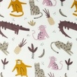 [S1057R-183694] [S1057R] Double Gauze Cotton Flat Animals (Old Pink)