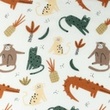 [S1057R-183692] [S1057R] Double Gauze Cotton Flat Animals (Brick)