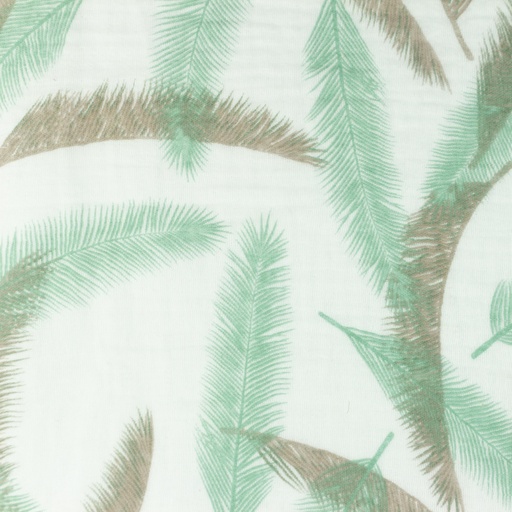 [S1059R] Double Gauze Cotton Flat Cocos Leaf