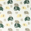 [S1061R-183700] [S1061R] Double Gauze Cotton Flat Elephants Snoozy Fabrics (Old Green)
