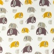 [S1061R-183701] [S1061R] Muślin Bawełniany Mieszkanie Słonie Snoozy Fabrics (Ochra)