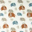 [S1061R-183699] [S1061R] Muślin Bawełniany Mieszkanie Słonie Snoozy Fabrics (Ceglasty)