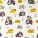 [S1061L-183701] [S1061L] Double Gauze Cotton Flat Elephants Snoozy Fabrics (Ochre)