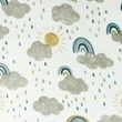 [S1063L-183708] [S1063L] Double Gauze Cotton Flat Rainbow Clouds Snoozy Fabrics (Jeans)