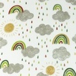 [S1063L-183707] [S1063L] Double Gauze Cotton Flat Rainbow Clouds Snoozy Fabrics (Old Green)