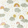 [S1063L-183706] [S1063L] Double Gauze Cotton Flat Rainbow Clouds Snoozy Fabrics (Old Pink)