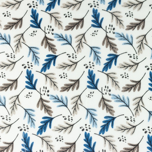 [S1064R] Double Gauze Cotton Flat Leaves Snoozy Fabrics