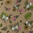 [S1087R-183743] [S1087R] Muślin Bawełniany Mieszkanie Lemur (Kamyk)
