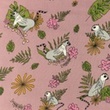 [S1087R-183744] [S1087R] Muślin Bawełniany Mieszkanie Lemur (Stary Róż)