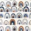 [S1088R-183491] [S1088R] Popeline Stampato Arcobaleni (Jeans)