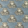 [S1092R-183621] [S1092R] Popeline Stampato Jeans Melange Leopardo (Blu)