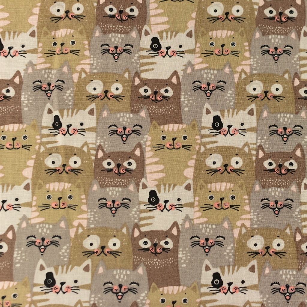 [S1093R] Poplin Printed Cats