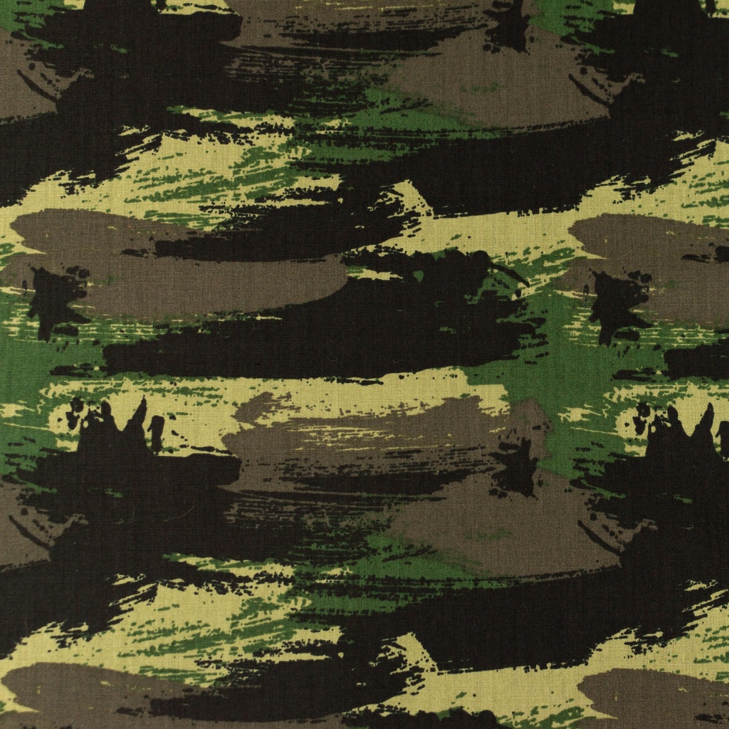 [S1095L] Popeline Imprimé Graffiti Camouflage