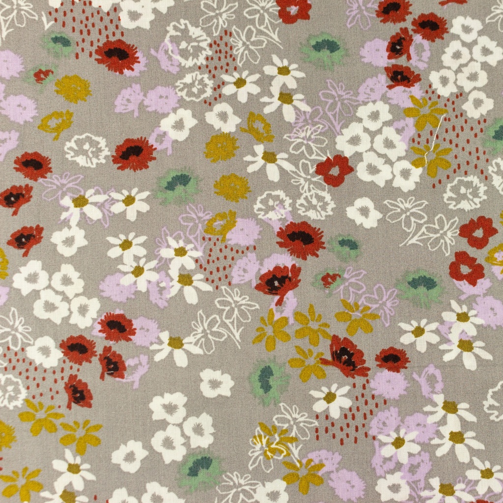 [S1098R] Popeline Imprimé Fleurs
