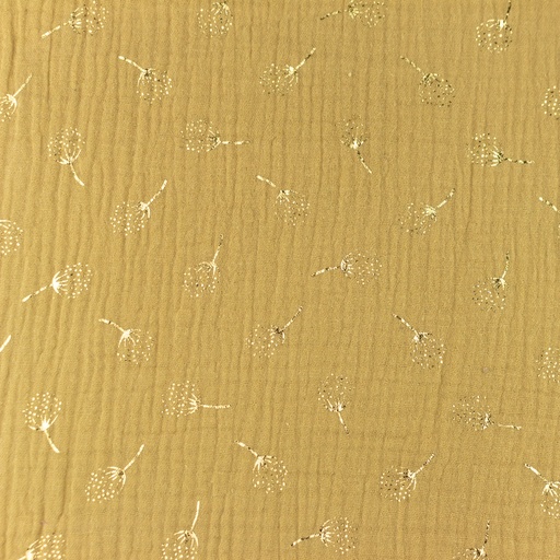 [S1102R] Double Gauze Crinkled Gold Dandelion