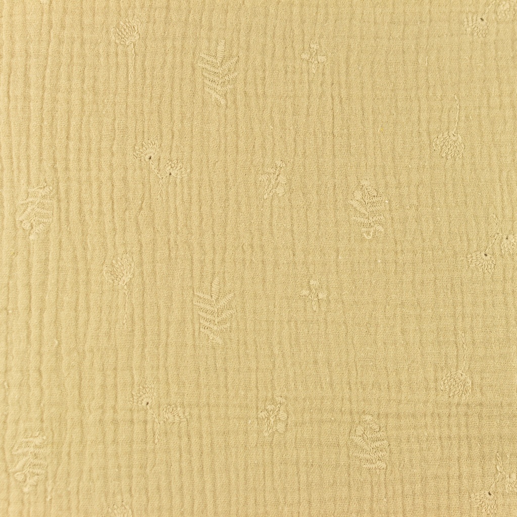 [S1117R] Double Gauze Closed Embroidery Flair Snoozy Fabrics