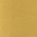 [S1118R-183373] [S1118R] Double Gauze Open Embroidery Heart Snoozy Fabrics (Camel)