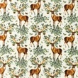 [S1124L-182873] [S1124L] Double Gauze Crinkled Closed Embroidery Flair Digital 1 (Deer)