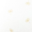 [S1131R-182975] [S1131R] Double Gauze Crinkled Ginkgo Tone In Tone Embroidery Snoozy Fabrics (White)