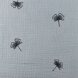 [S1131R-182971] [S1131R] Double Gauze Crinkled Ginkgo Tone In Tone Embroidery Snoozy Fabrics (Baby Blue)