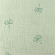 [S1131R-182972] [S1131R] Double Gauze Crinkled Ginkgo Tone In Tone Embroidery Snoozy Fabrics (Old Mint)