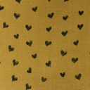 [S1135R-183836] [S1135R] Double Gauze Flat Printed Draw Heart Snoozy Fabrics (Camel)