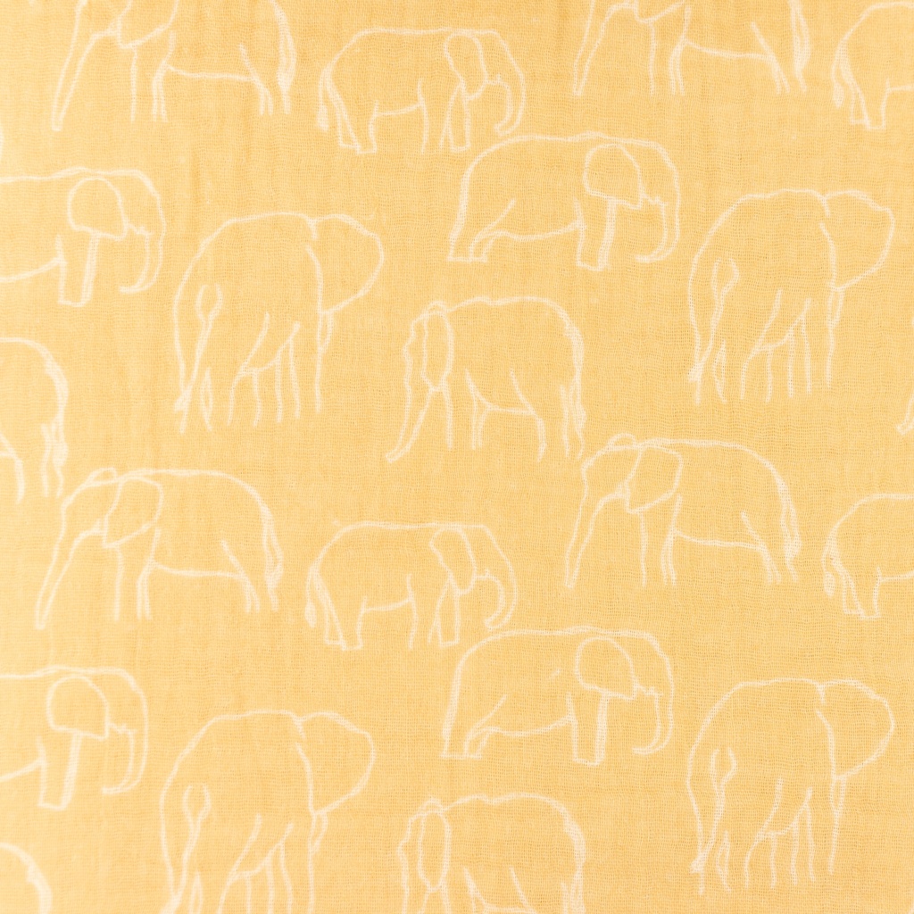 [S1137L] Muślin Bawełniany Słonie Snoozy Fabrics