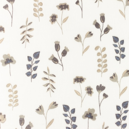 [S1139L] Double Gauze Flat Printed Cynthi Flowers Snoozy Fabrics