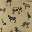 [S1140R-183758] [S1140R] Double Gauze Flat Printed Wildlife Snoozy Fabrics (Pebble)
