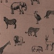 [S1140R-183761] [S1140R] Double Gauze Flat Printed Wildlife Snoozy Fabrics (Mauve)