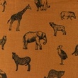[S1140R-183760] [S1140R] Hydrofilní Bavlna Plochý Tištěný Divoká Zvěř Snoozy Fabrics (Cihlová Červená)