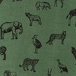 [S1140R-183759] [S1140R] Muślin Bawełniany Mieszkanie Drukowane Dzikiej Przyrody Snoozy Fabrics (Ciemny Stary Zielony)