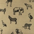 [S1140L-183758] [S1140L] Double Gauze Flat Printed Wildlife Snoozy Fabrics (Pebble)