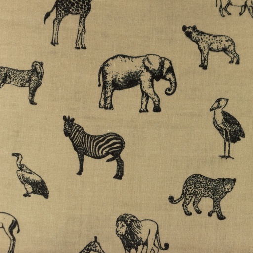 [S1140L] Double Gauze Flat Printed Wildlife Snoozy Fabrics