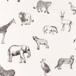 [S1140L-183757] [S1140L] Double Gauze Flat Printed Wildlife Snoozy Fabrics (White)