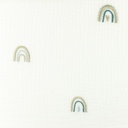 [S1141R-182963] [S1141R] Double Gauze Crinkled Closed Embroidery Rainbow Snoozy Fabrics (Old Blue)