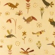 [S1142R-183720] [S1142R] Muślin Bawełniany Mieszkanie Drukowane Zwierzęta Leśne Snoozy Fabrics (Jasnożółty)