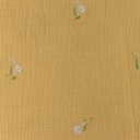 [S1144L-182990] [S1144L] Double Gauze Closed Embroidery Dutch Flower (Camel)