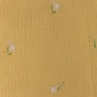[S1144L-182990] [S1144L] Double Gauze Closed Embroidery Dutch Flower (Camel)