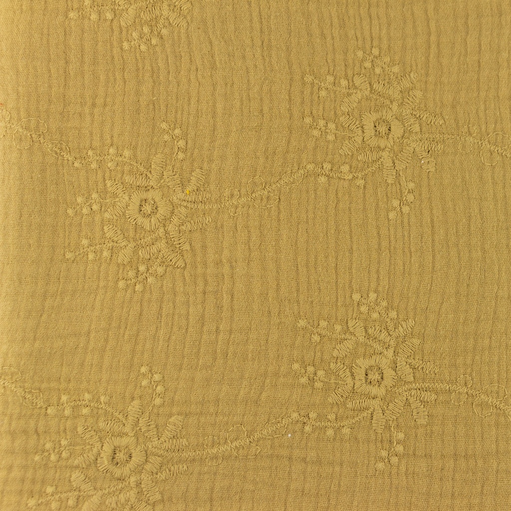 [S1147R] Doppio Garza Increspato Chiuso Ricamo Fiore