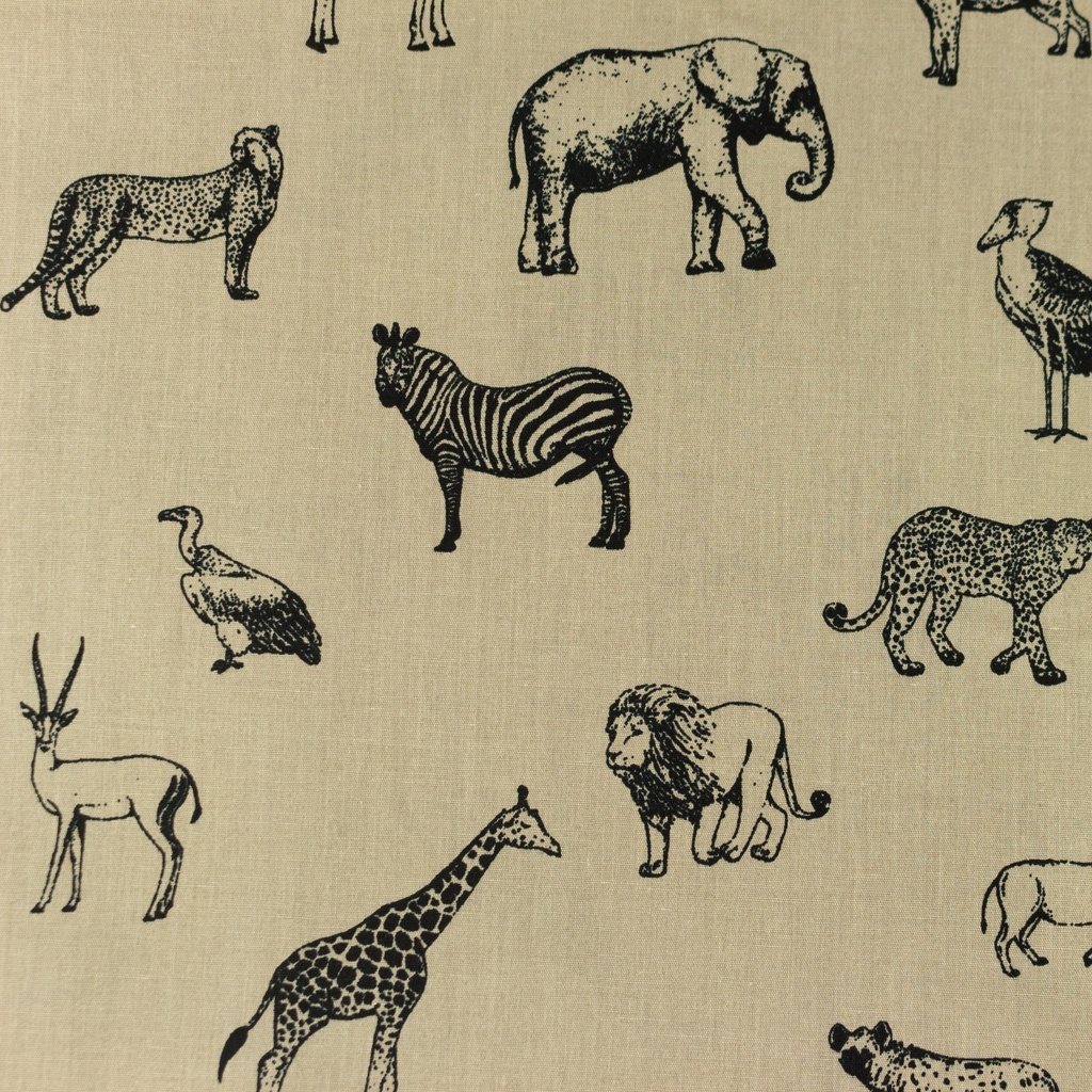 [S1148R] Poplin Printed Wildlife Snoozy Fabrics