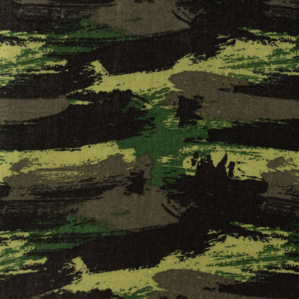 [S1157R] Double Gauze Crinkled Printed Graffiti Camouflage