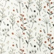 [S1158L-183898] [S1158L] Double Gauze Crinkled Printed Wild Berries Snoozy Fabrics (Cognac)