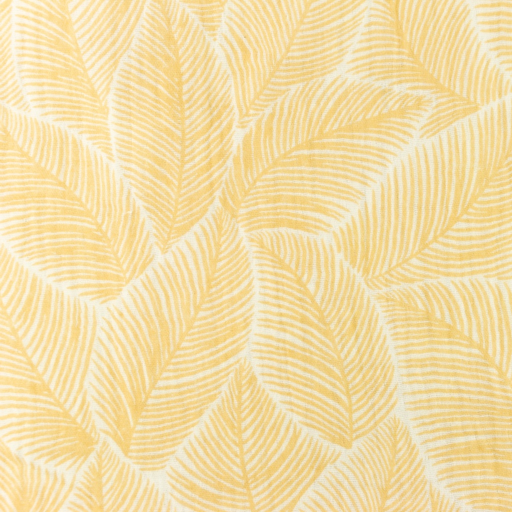 [S1159R] Double Gauze Crinkled Printed Banana Leaf
