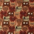 [S1160L-183736] [S1160L] Double Gauze Flat Printed Cats (Brick)