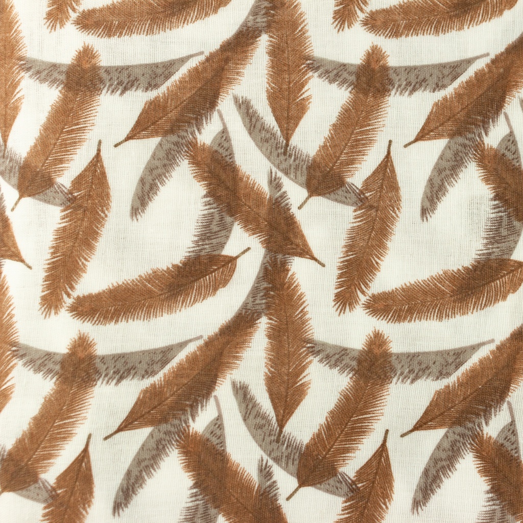 [S1161R] Double Gauze Flat Printed Cocos Leaf Small
