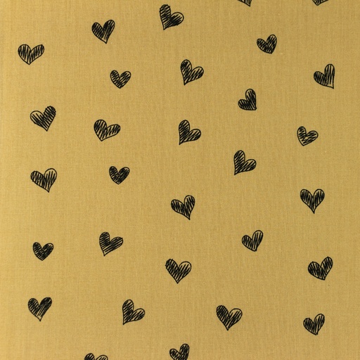 [S1155L] Poplin Printed Draw Heart Snoozy Fabrics