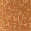 [S1156R-183483] [S1156R] Popelina z Nadrukiem Słonie Grafika Liniowa Snoozy Fabrics (Ceglasty)