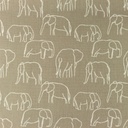 [S1156R-183481] [S1156R] Poplin Printed Elephants Line Art Snoozy Fabrics (Pebble)