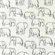 [S1156R-183480] [S1156R] Popeline Bedruckt Elefanten Strichzeichnungen Snoozy Fabrics (Weiß)